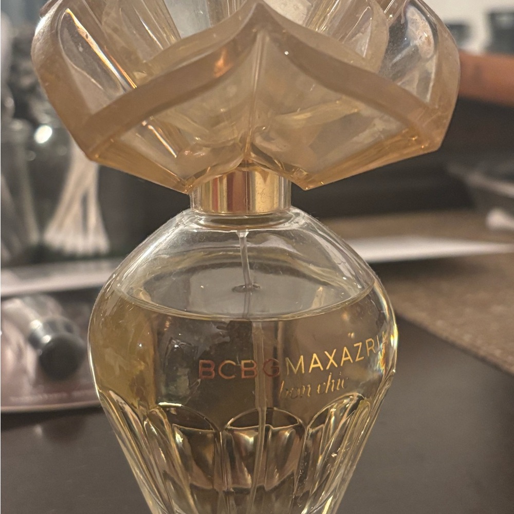 BCBGMaxAzria Gold and Cream Perfume Bottle